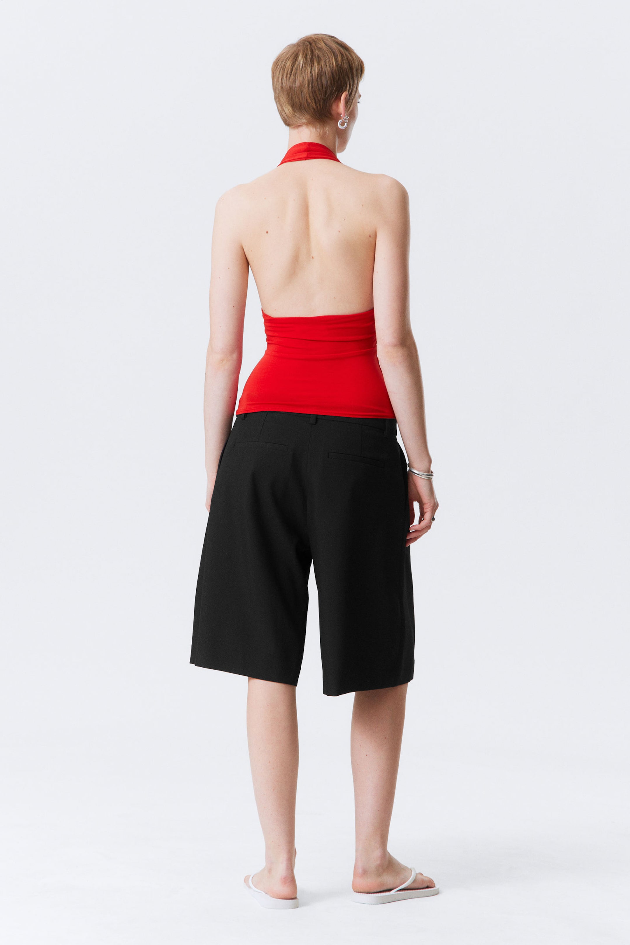 Rot - Tief sitzendes Neckholder-Top - 3