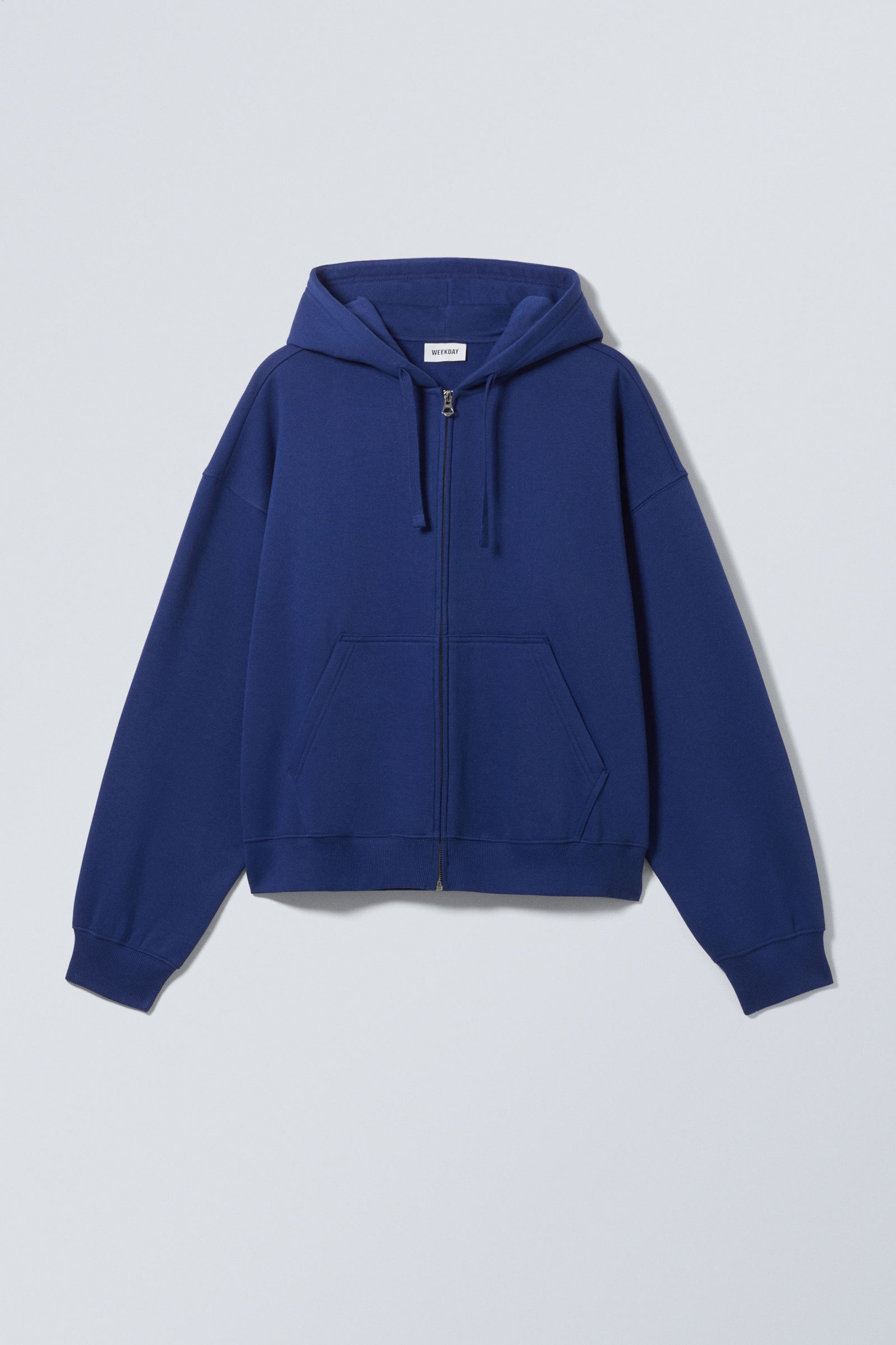 Blue - Boxy Midweight Zip Hoodie - 2