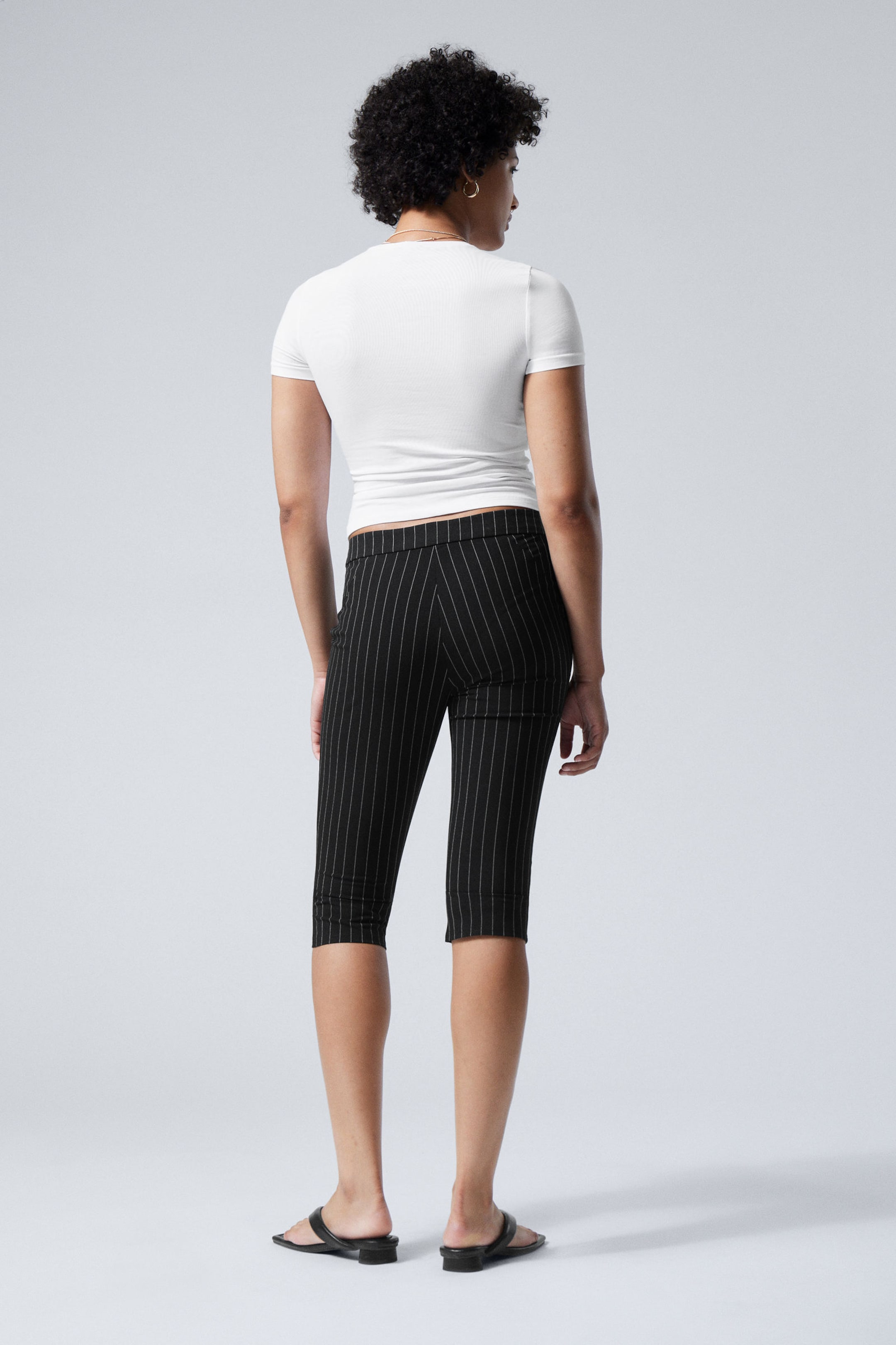 Black Stripe - Slim Capri Trousers - 3