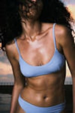 Light Blue - Strappy Bikini Top - 1