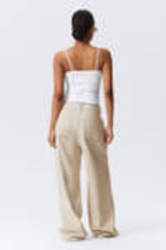Ecru - Astro Loose Baggy Leg Linen-Blend Trousers - 8