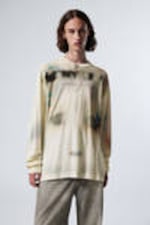 Dusty White - Graphic Oversized Long Sleeve T-shirt - 0