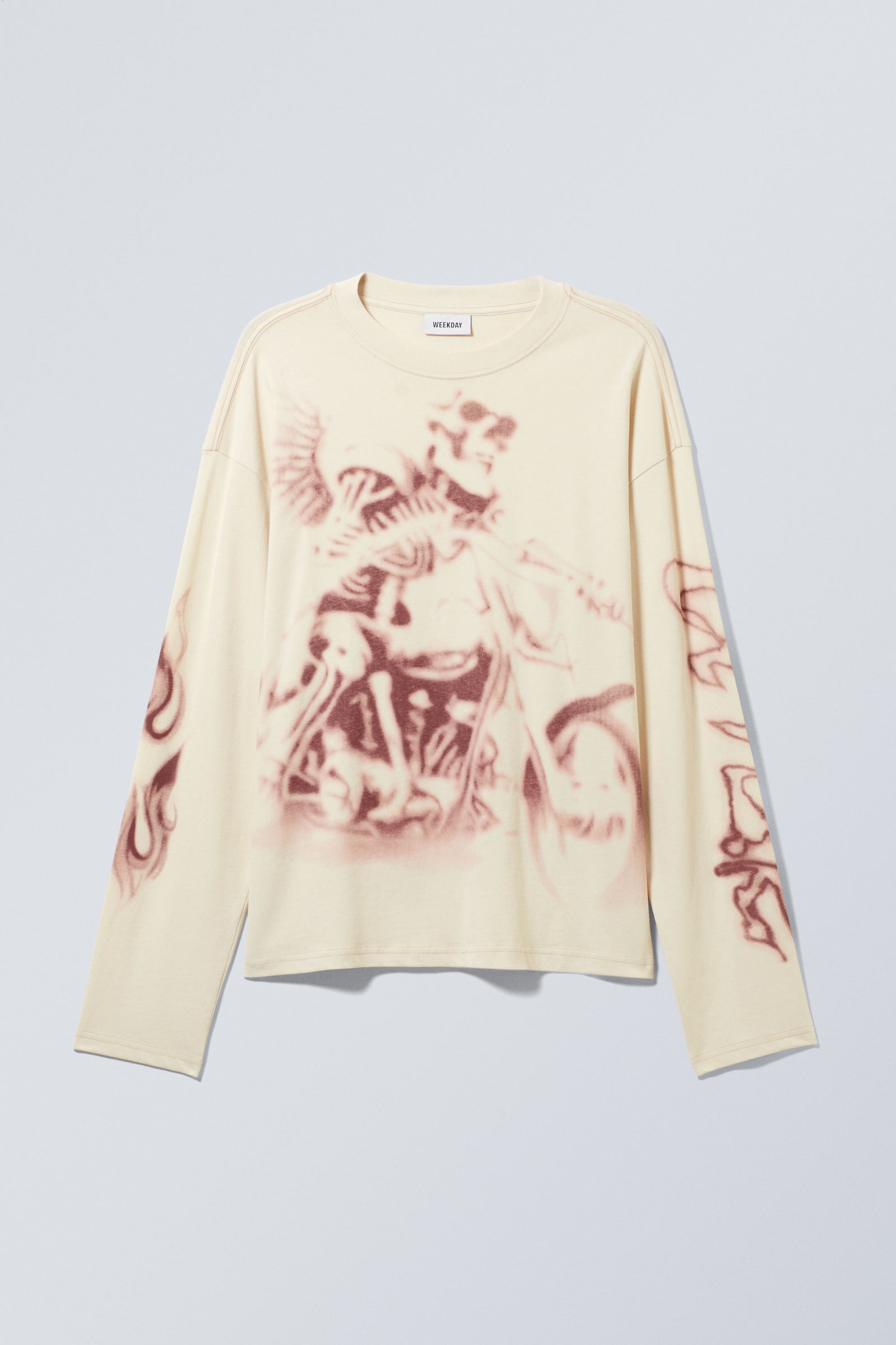 Dusty White - Great Boxy Graphic Long Sleeve T-shirt - 2