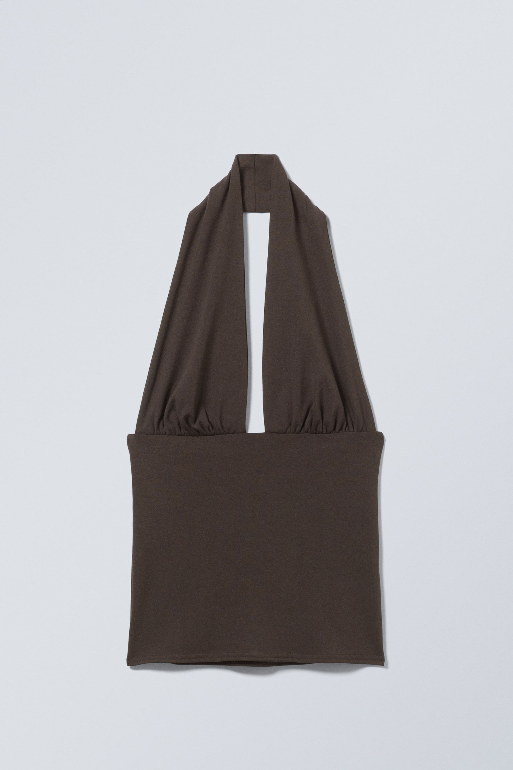 Dark brown - Deep Halterneck Top - 2