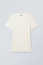 White - Sheer Rib Short Sleeve T-shirt - 2