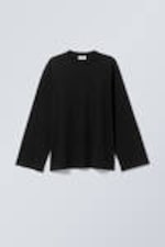 Black - Oversized Long Sleeve T-shirt - 2