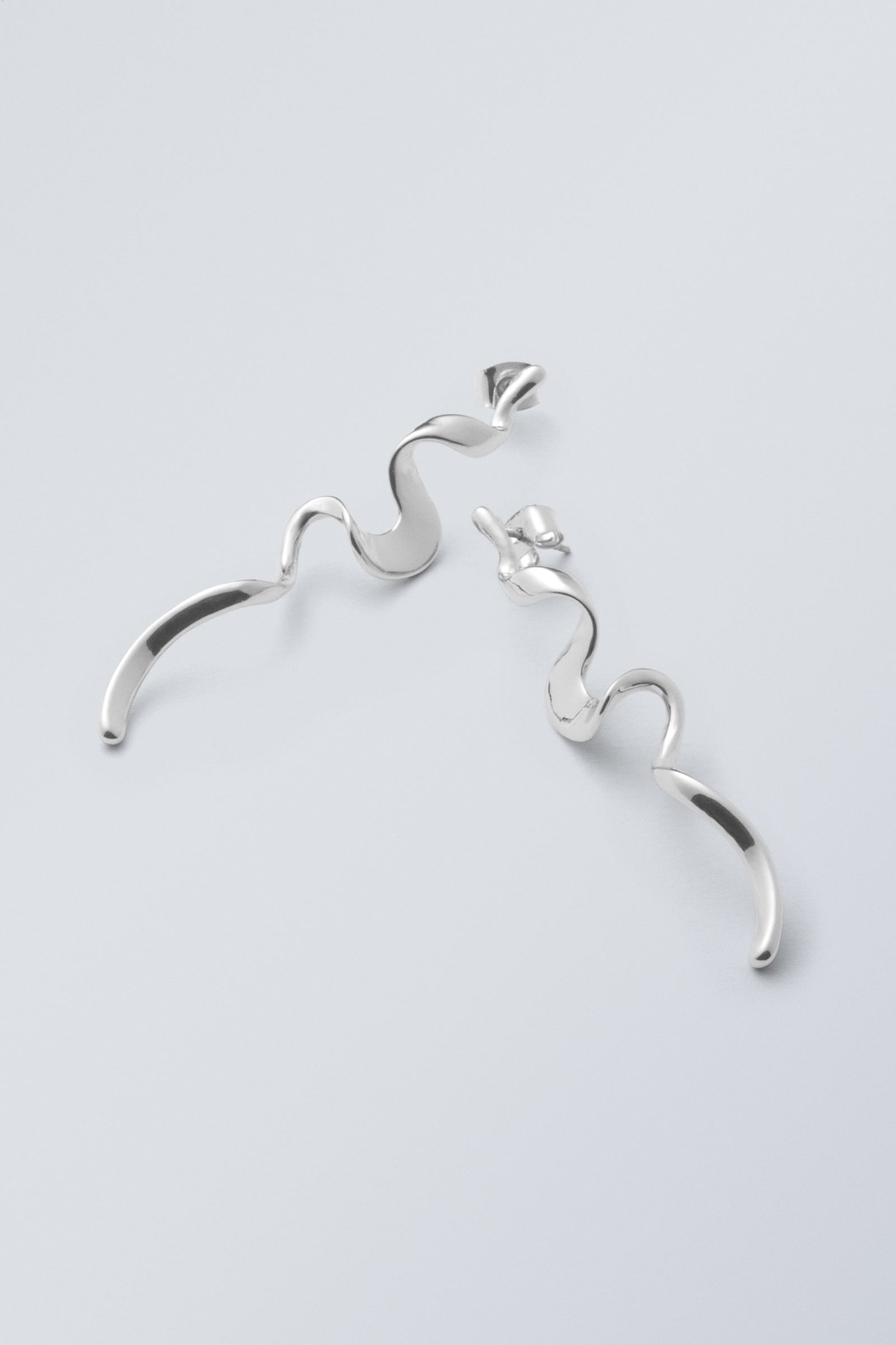 Silver-coloured - Spiral Earings - 0