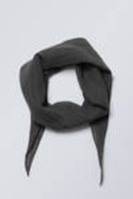 Dark Grey - Structured Ramie-Blend Scarf - 1