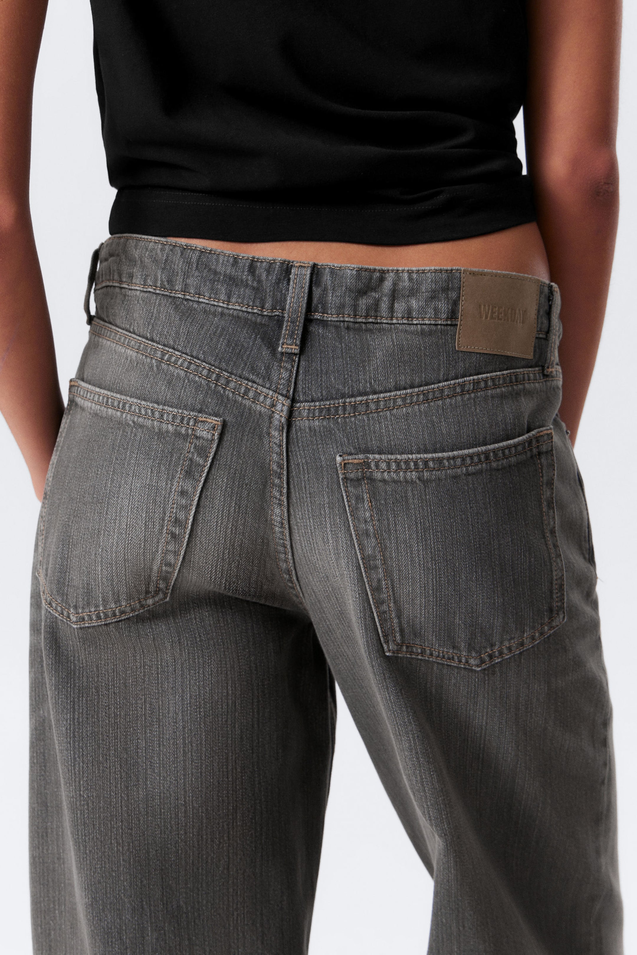 Mine Grey - Dunkelgrau - Ample Low Waist Loose Wide Leg Jeans - 3
