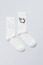 Drippy Smiley - Cotton Graphic Socks - 0