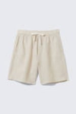 Ecru - Avslappnade linneshorts med dragsko - 3