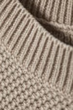 Beige - Loose Fit Knitted Cotton Vest - 5