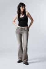 Canyon Grey - Medium Grey - Flame Low Rise Slim Flared Leg Jeans - 0