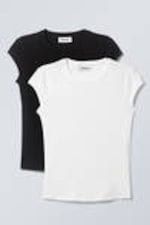 Black White - 2-pack Slim Fitted Top - 0