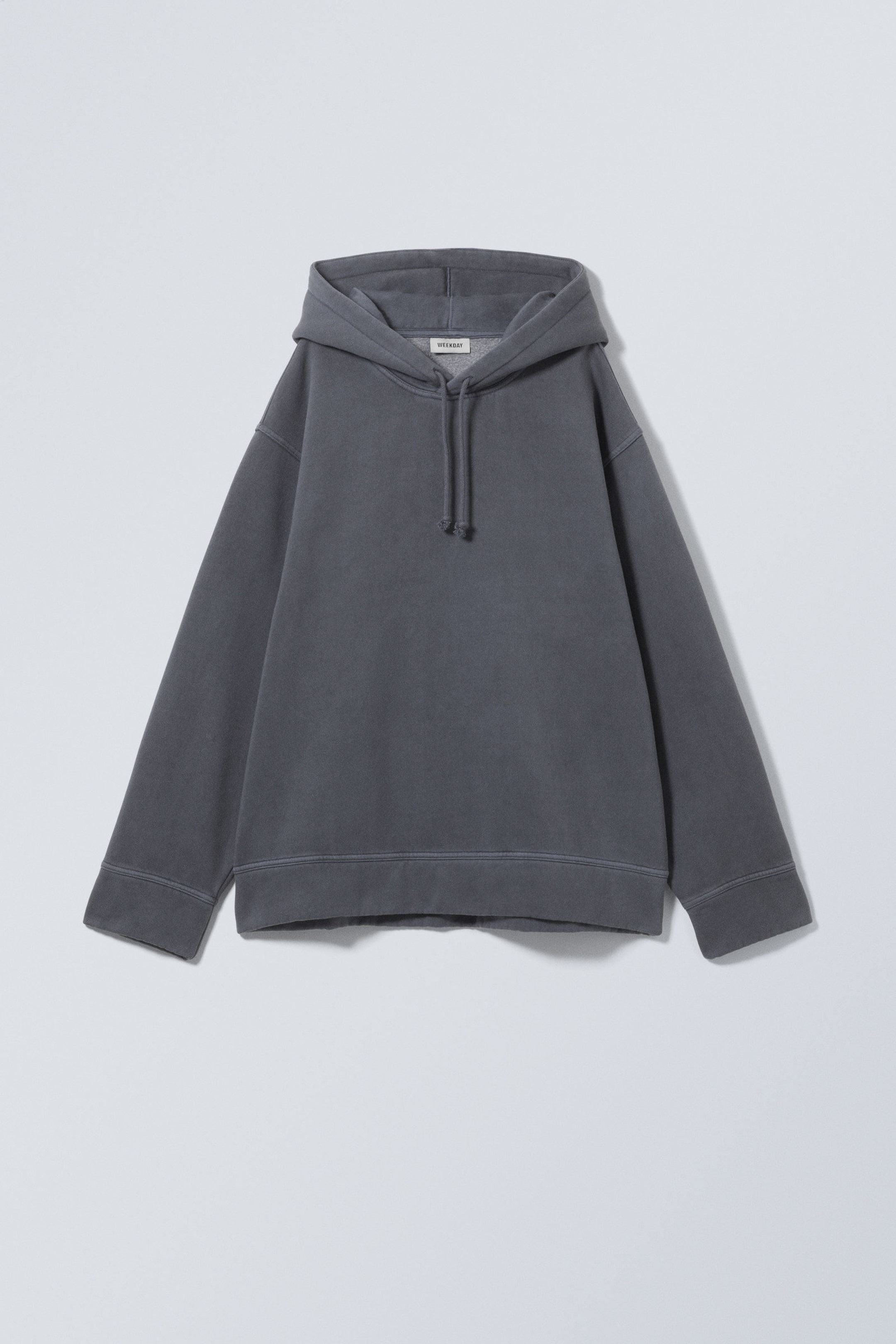 Dunkles gedecktes Blau - Schwerer Oversized-Kapuzenpullover - 0