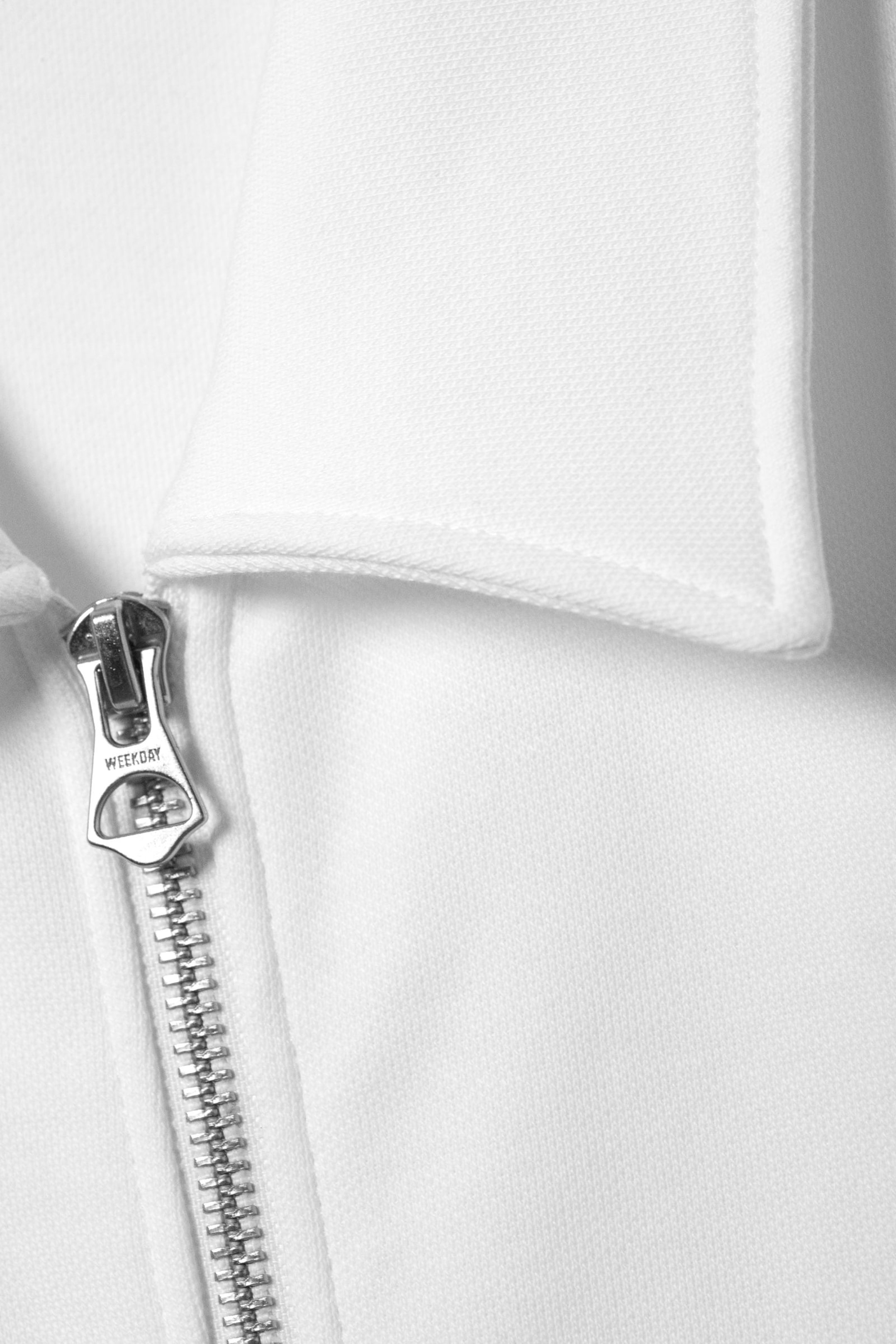 White - Short Sleeve Zip Shirt - 1