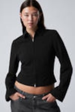 Black - Zip Suiting Jacket - 1