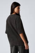 Tvättad svart - Soft Oversized T-shirt - 3