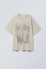 Lichtbeige - Synchronize - Oversized T-shirt met print - 0