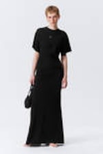 #272627 - Gathered ShortSleeved Maxi Dress
