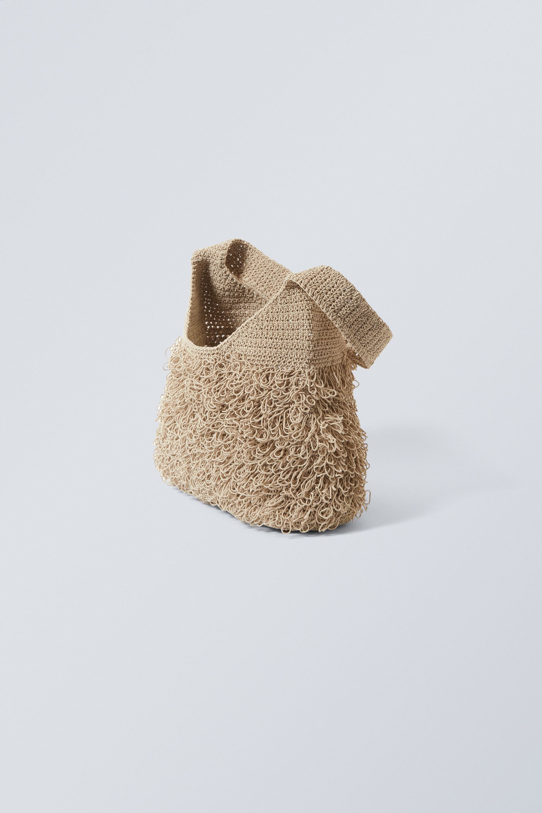 Beige - Kleine handtas met lusjes - 1