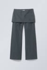 Dark Grey - Alia Skirt Trousers - 0