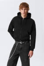 Black - Boxy Midweight Zip Hoodie - 3