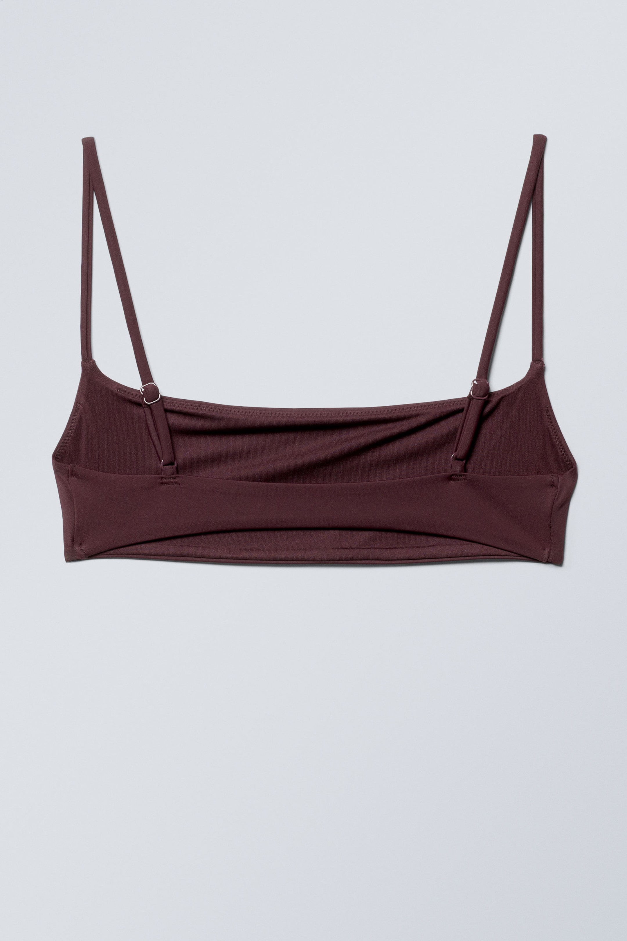 Dark Maroon - Scoop Neck Bikini Top - 1