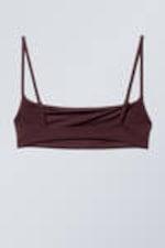 Dark Maroon - Scoop Neck Bikini Top - 1