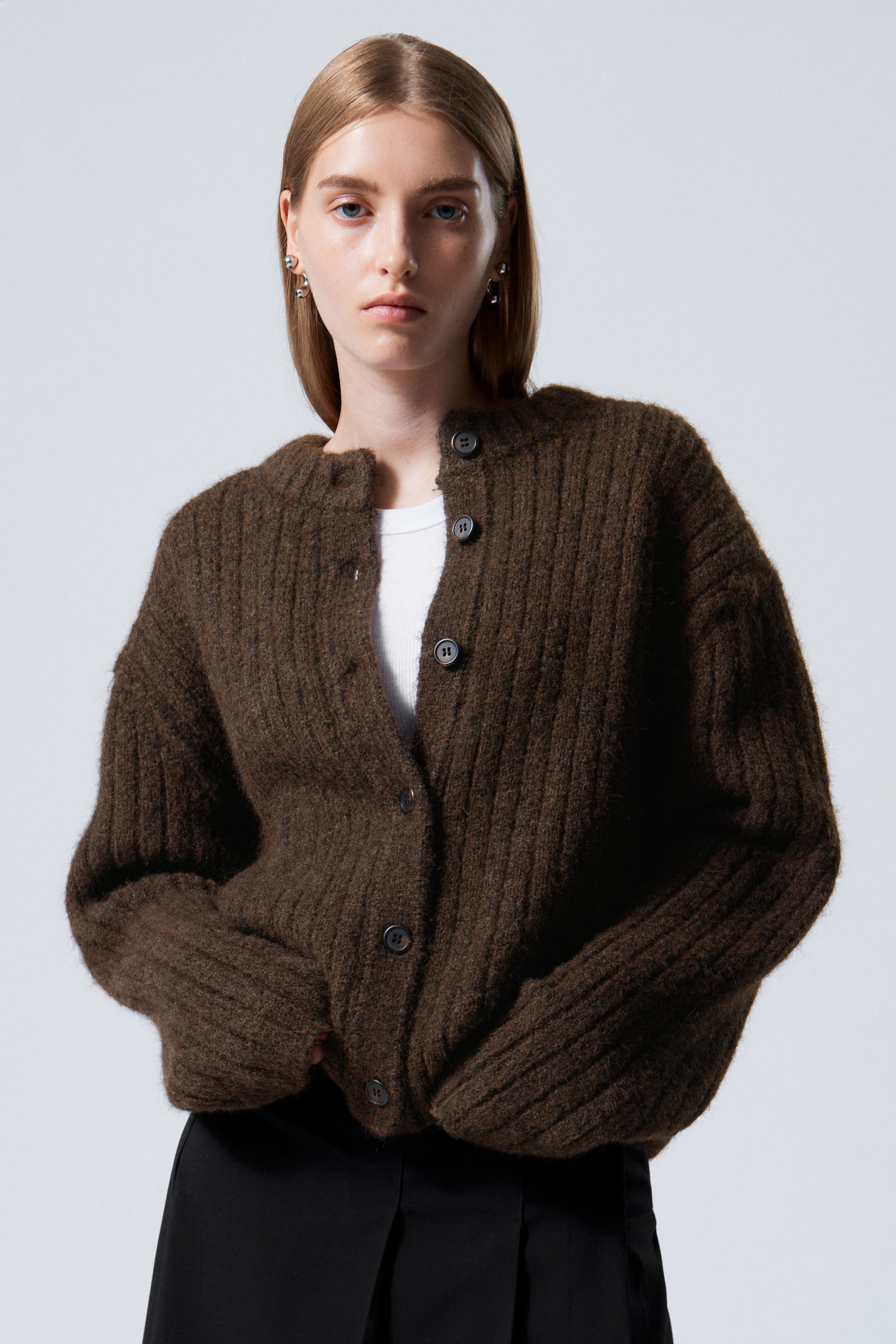 Dark Brown Berretti Chunky on sale Cardigan