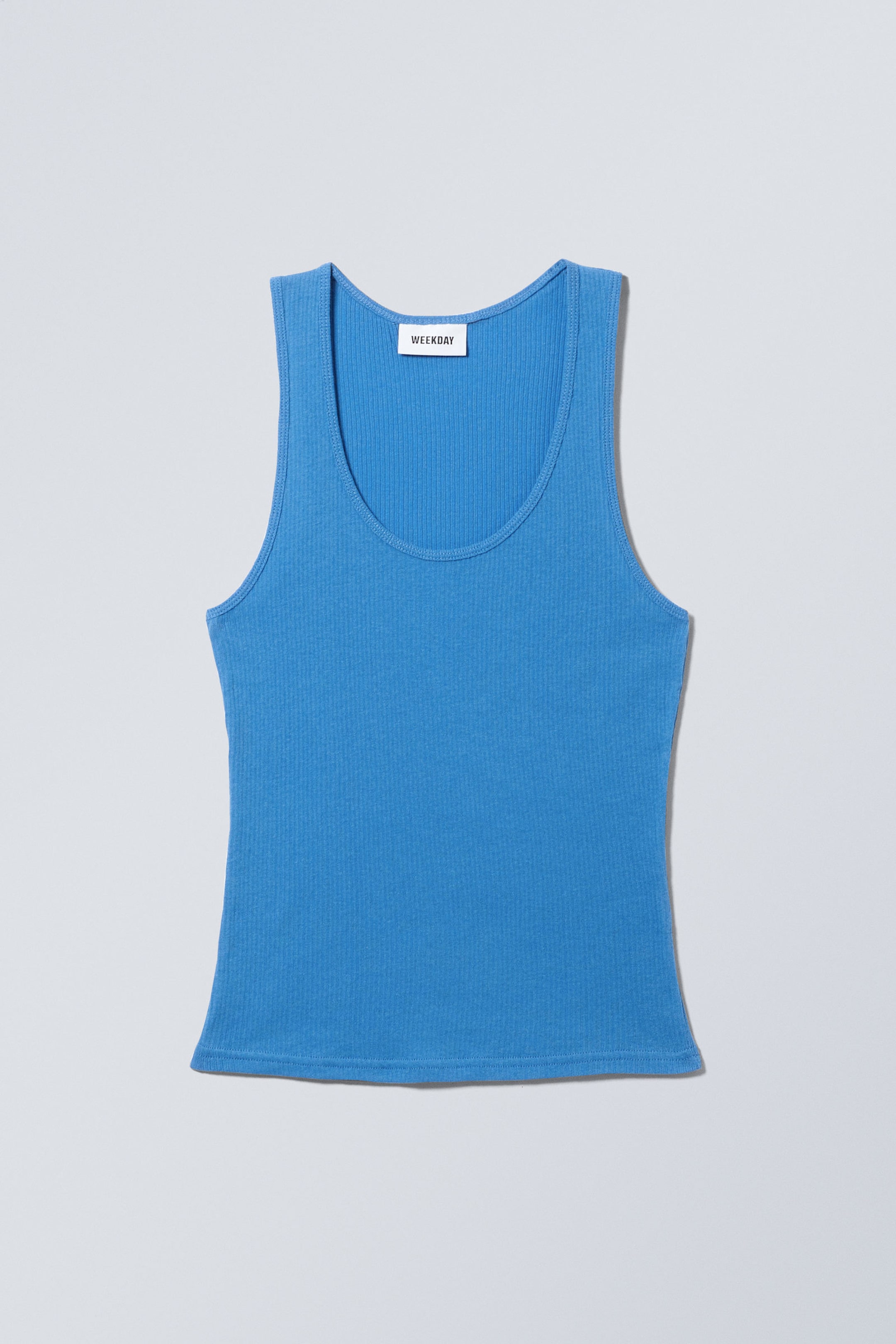 Hellblau - Transparentes Ripp-Tanktop - 0