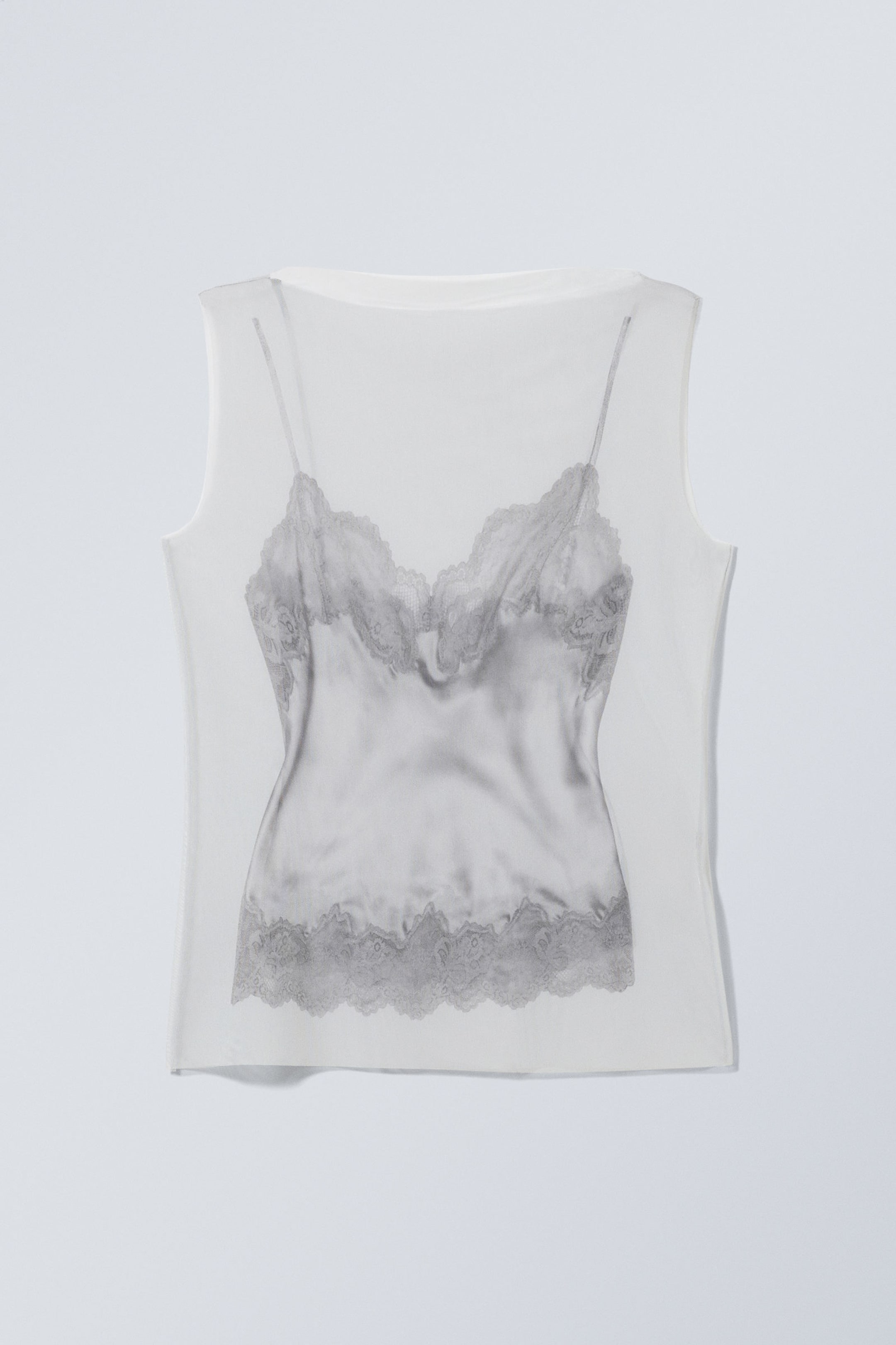 Transparent Camisole Print - Transparent Printed Tank Top - 0