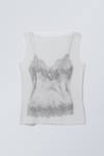 Transparent Camisole Print - Transparent Printed Tank Top - 0