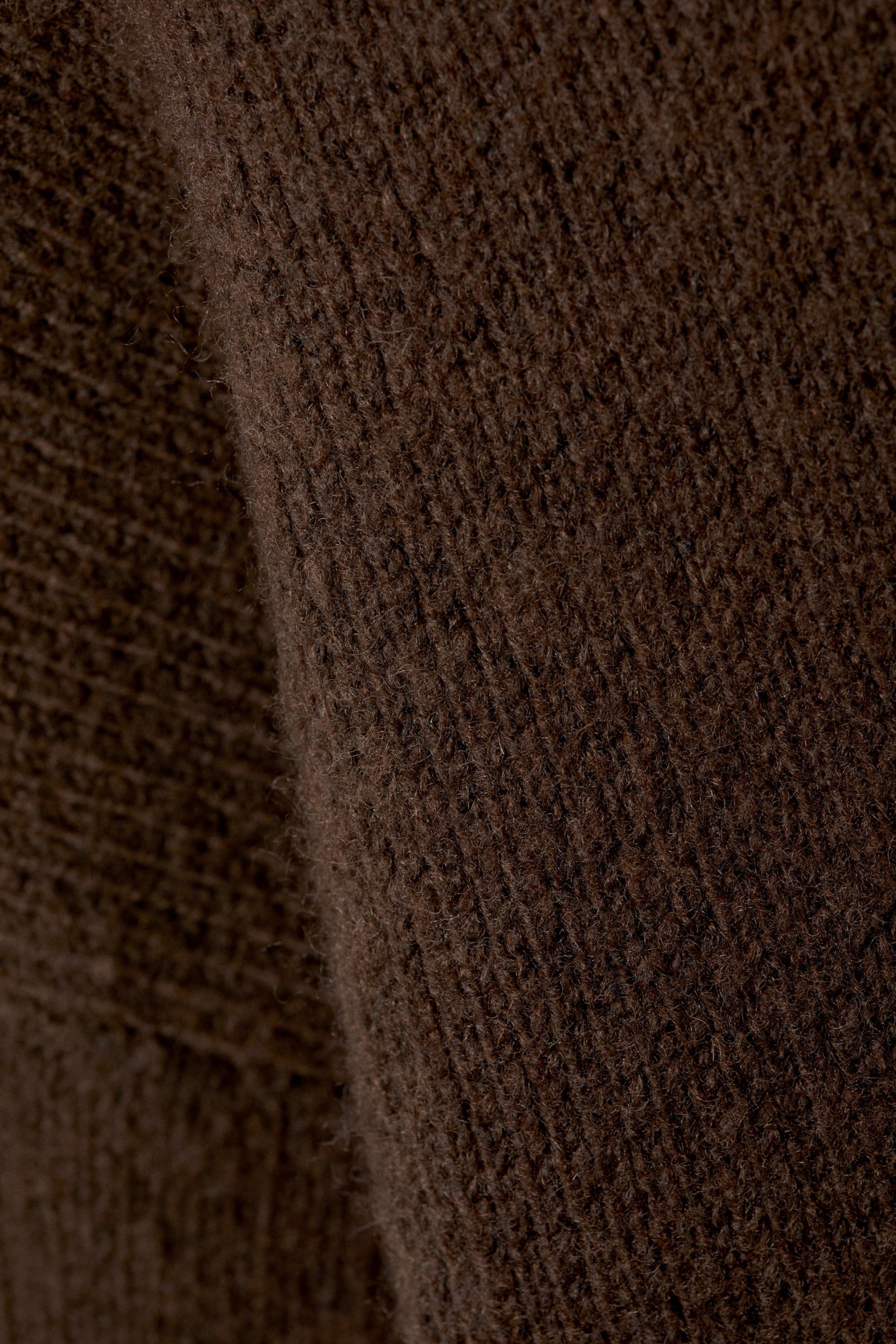 Dark Brown - Teo Oversized Wool Blend Knit Sweater - 4