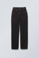 Tuned Black - Schwarz - Resolute Curve High Waisted Regular Straight Jeans - 2