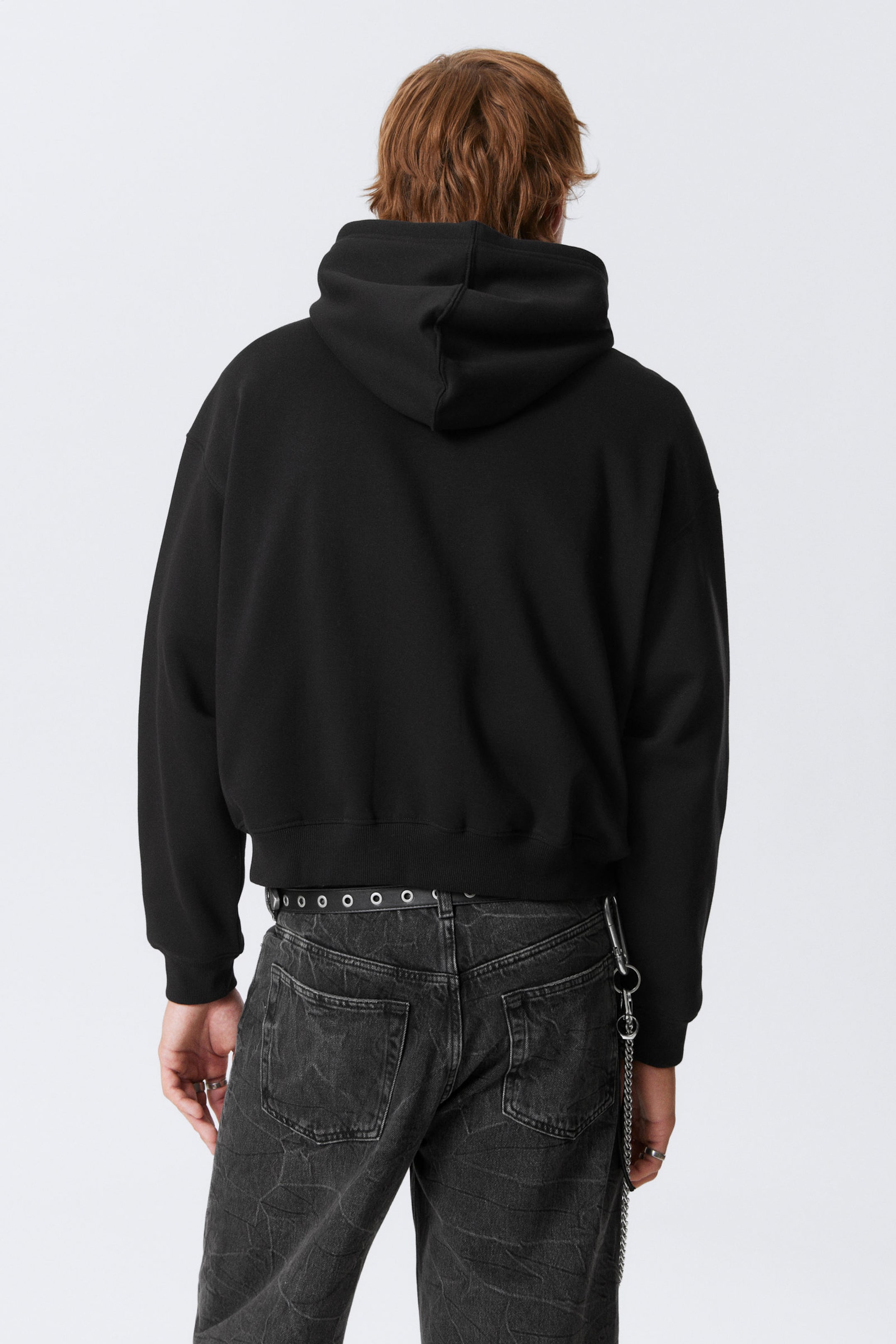 Black - Boxy Midweight Zip Hoodie - 6