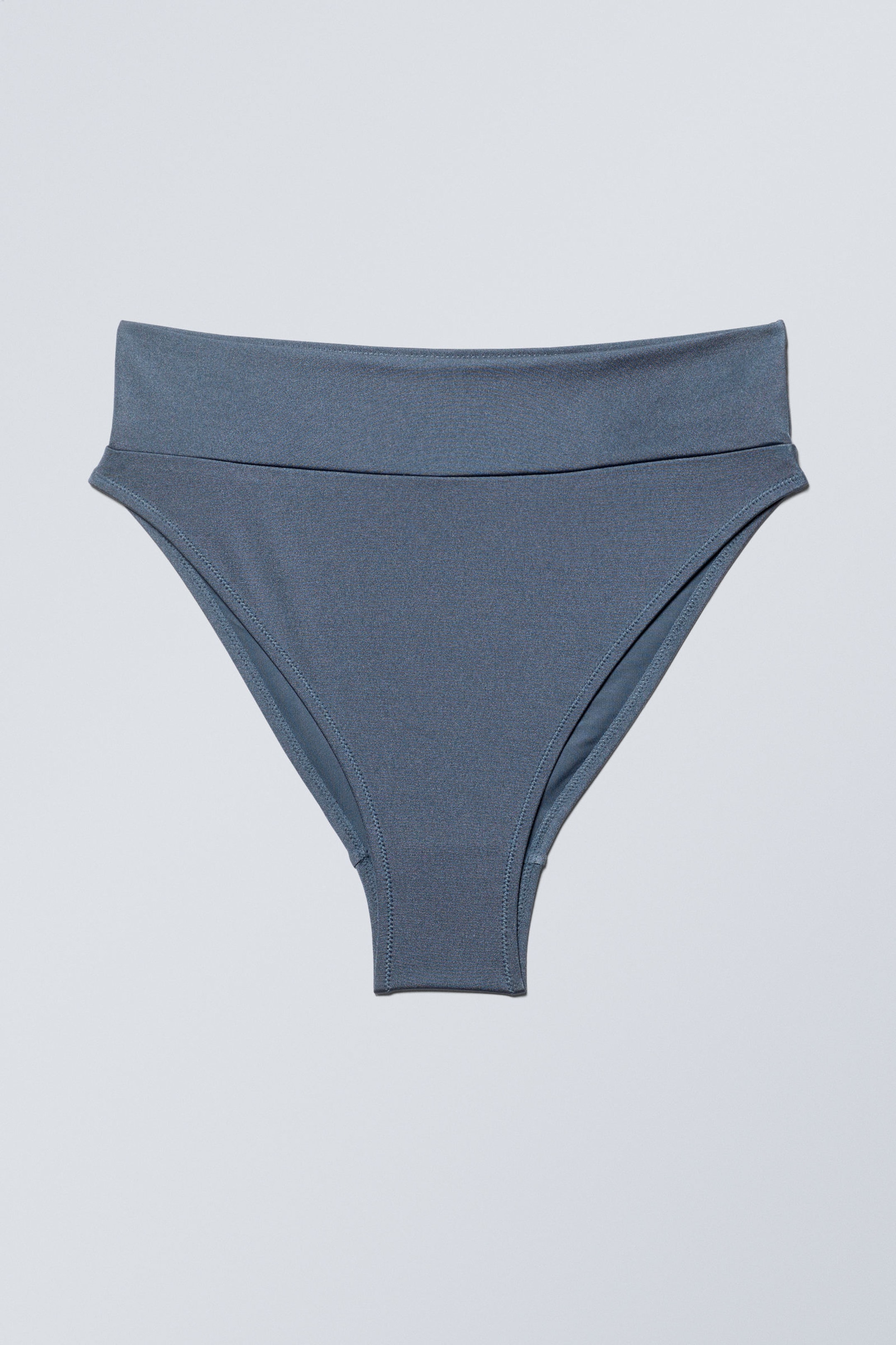 Blau schimmernd - HEAT Bikinihose mit hohem Bund - 0