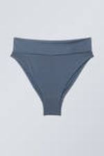 Blau schimmernd - HEAT Bikinihose mit hohem Bund - 0