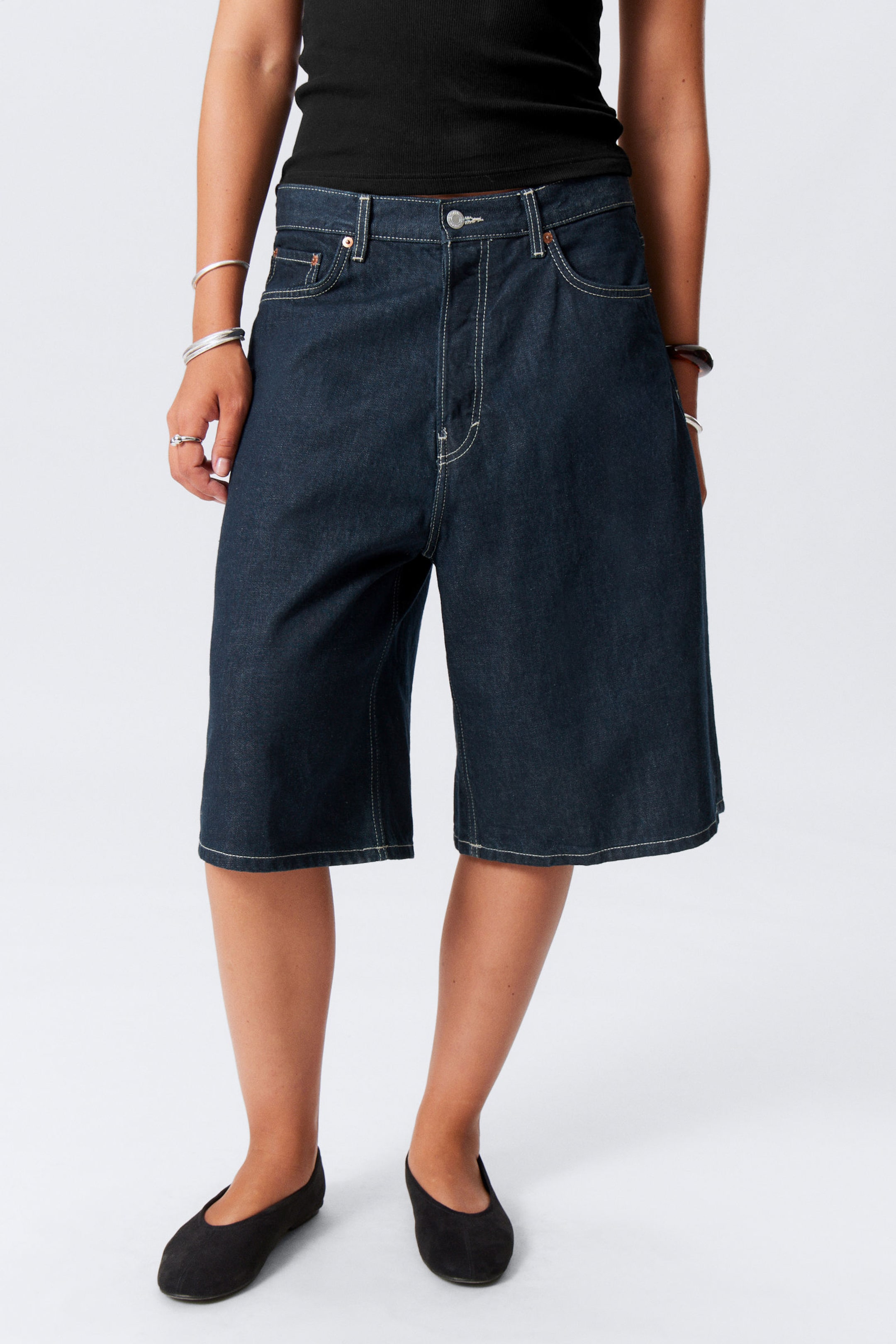 Blue Rinse - Dunkelblau - Lockere Baggy-Jeansshorts Astro - 4