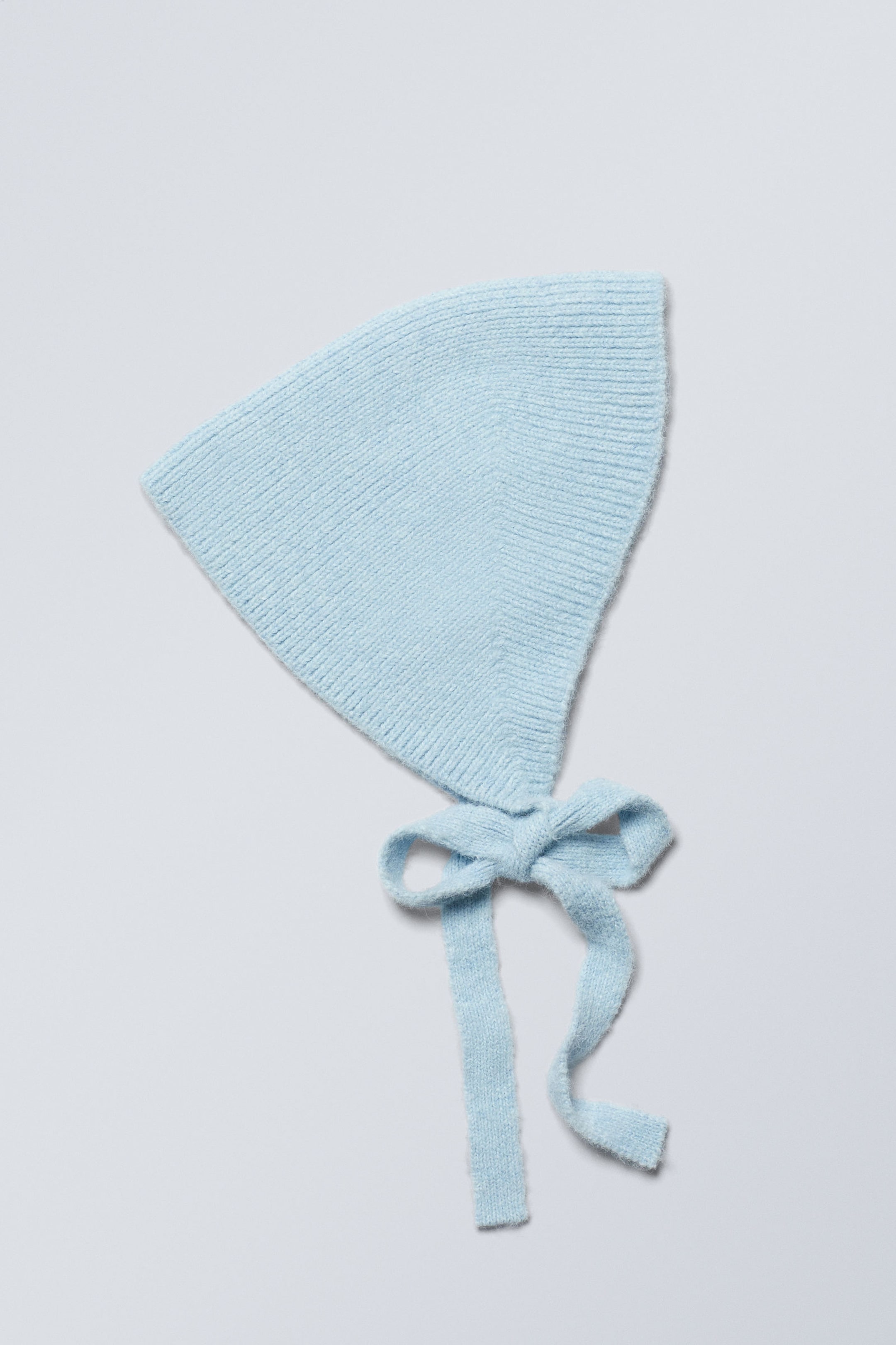 Light Blue - Knitted Triangle Head Scarf - 0