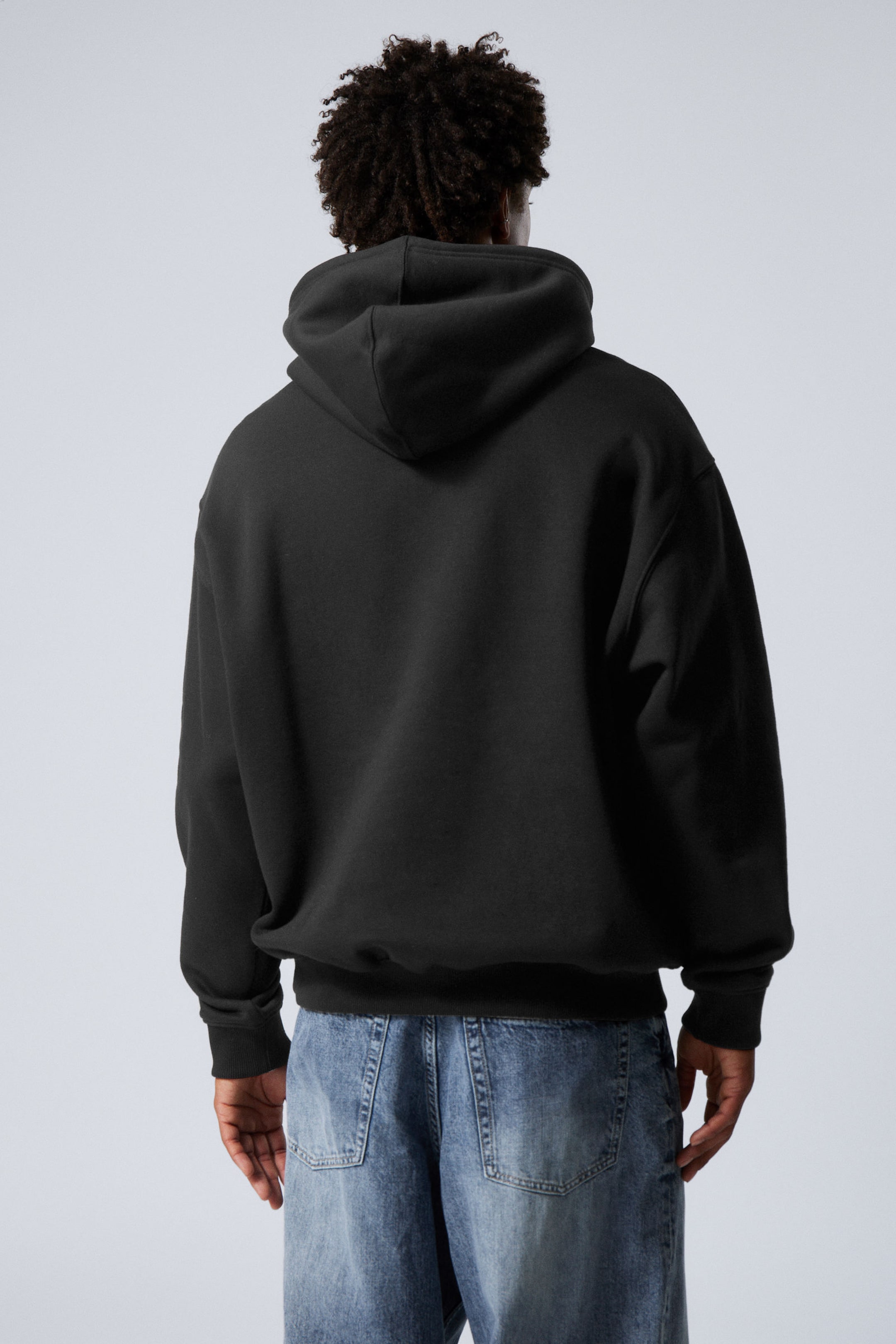 Zwart - Ruimvallende zware hoodie - 2