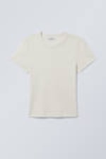 Ecru - Slim Fitted T-shirt - 0