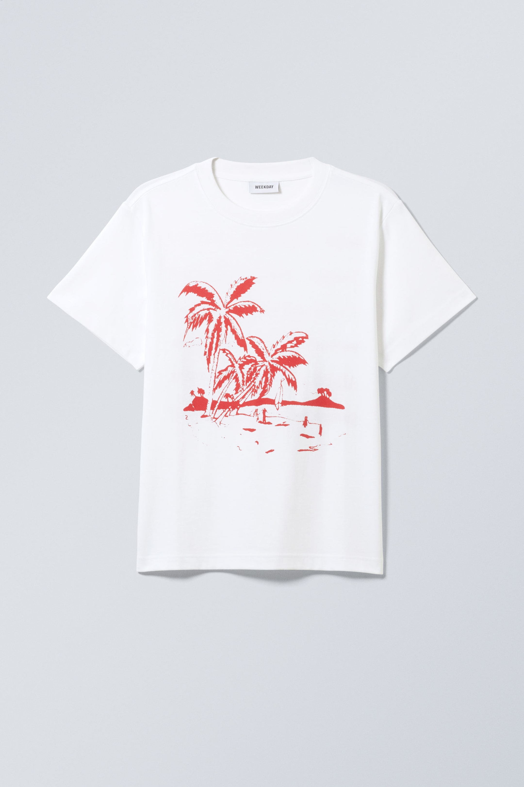 Weiß - International Holiday - Kastiges T-Shirt mit Grafikprint - 2