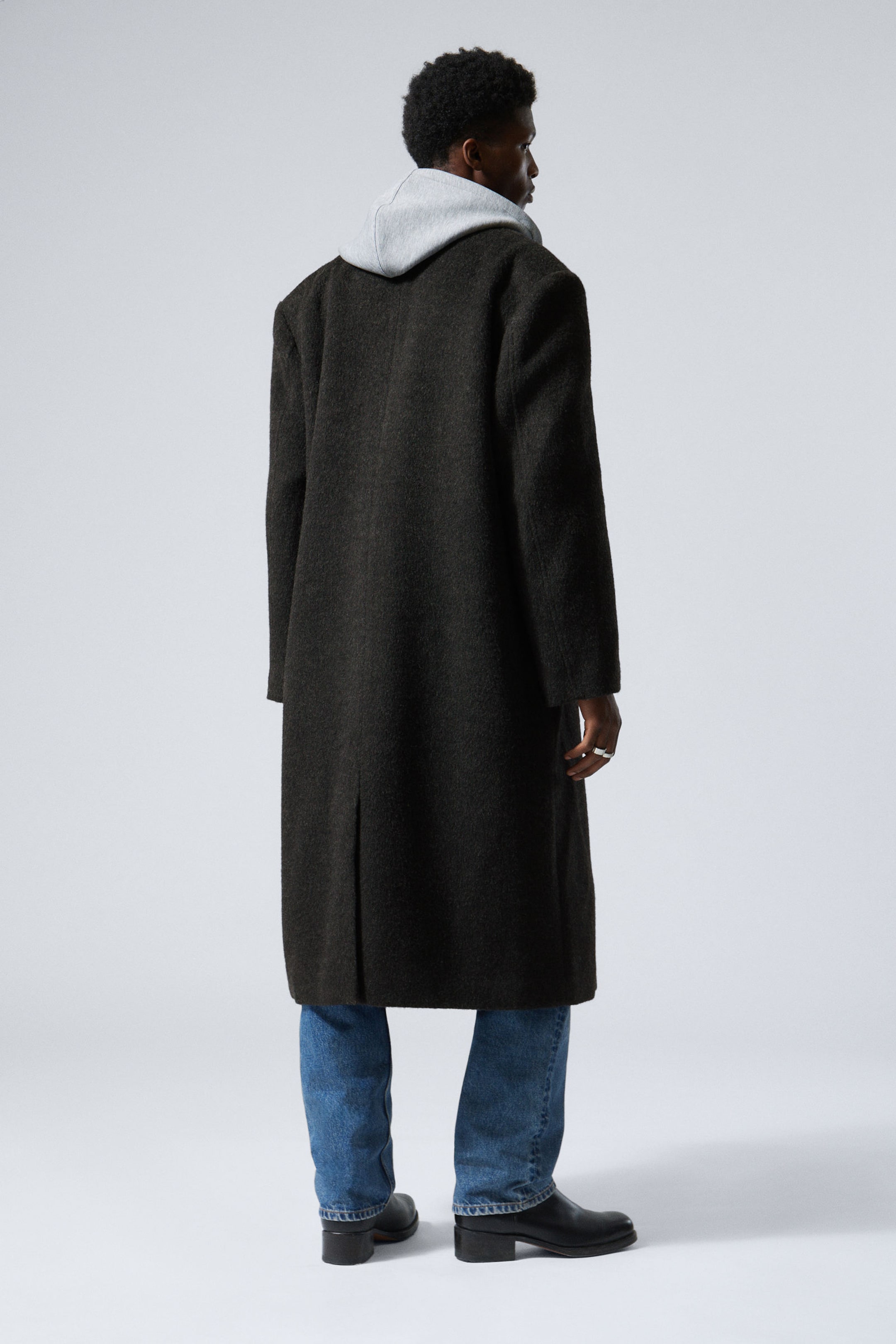 Black - Double-Breasted Wool-Blend Coat - 4