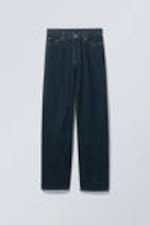 Blue Rinse - Dark Blue - Rail Mid Rise Loose Wide Leg Jeans - 2