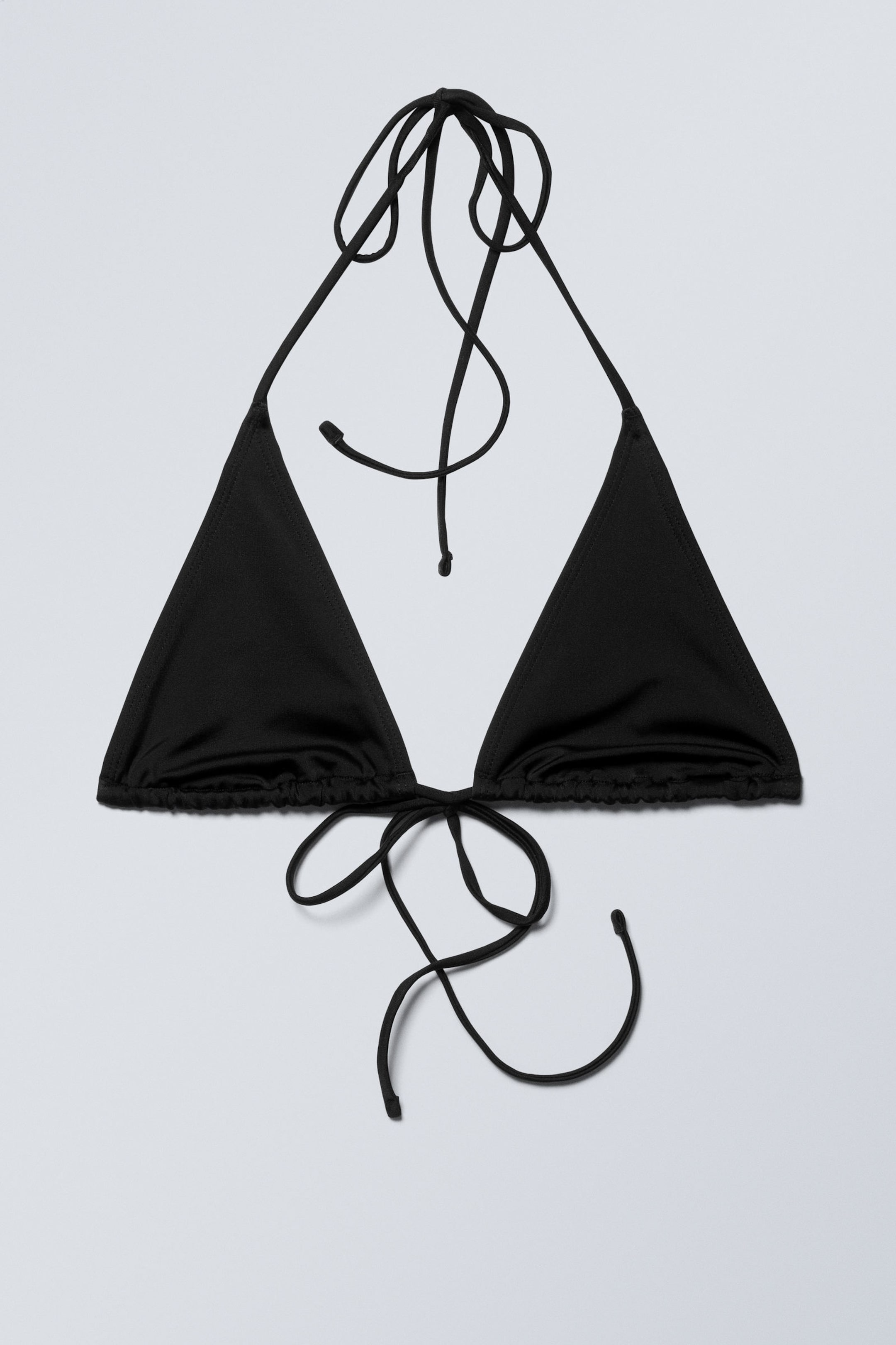 Black - Strappy Triangle Bikini Top - 0