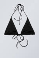 Black - Strappy Triangle Bikini Top - 0