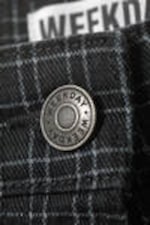 Checked Dark Grey - Checked Knee-Length Cotton Twill Shorts - 5