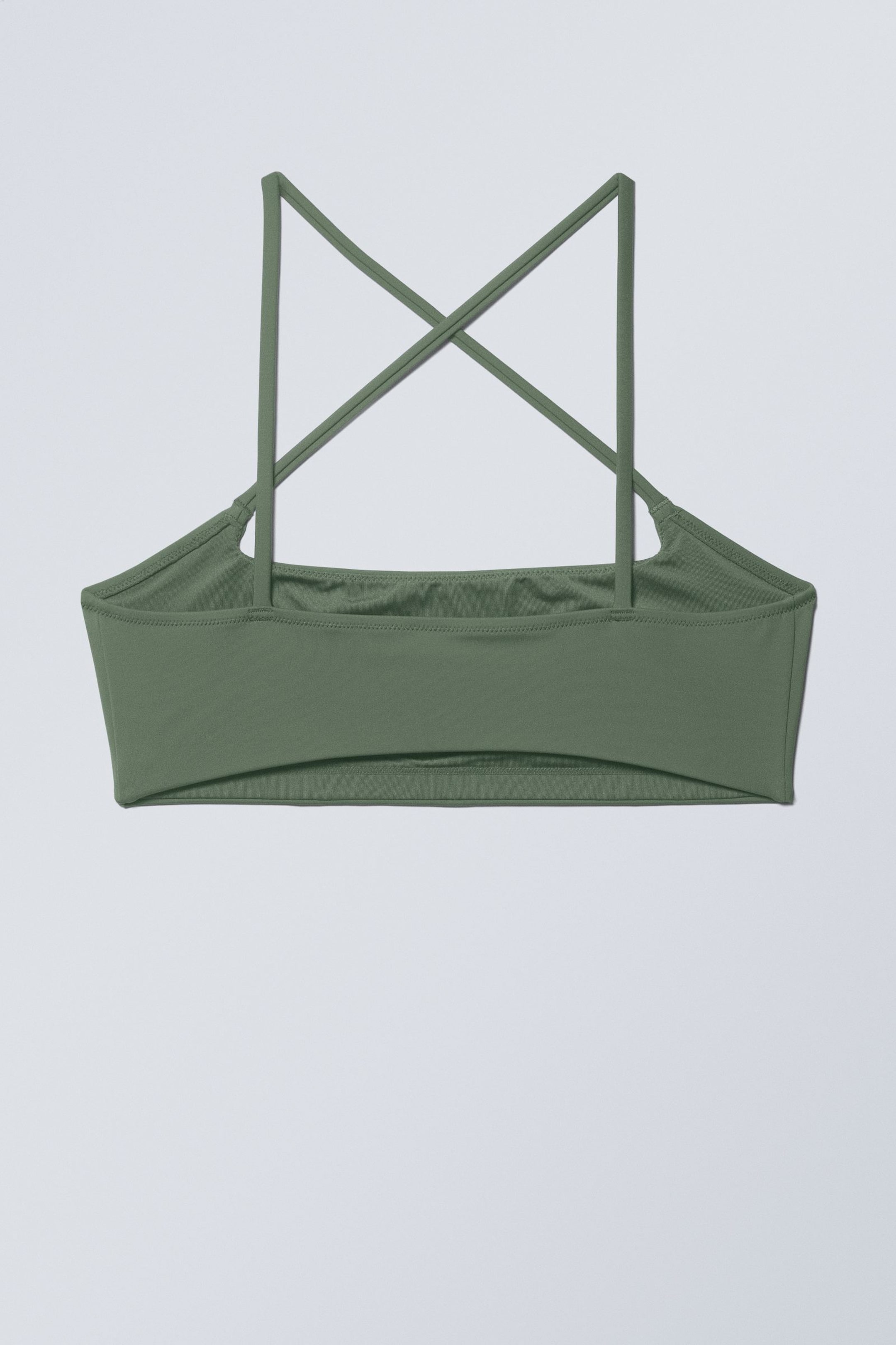 Sage Green - Cross Front Bikini Top - 1