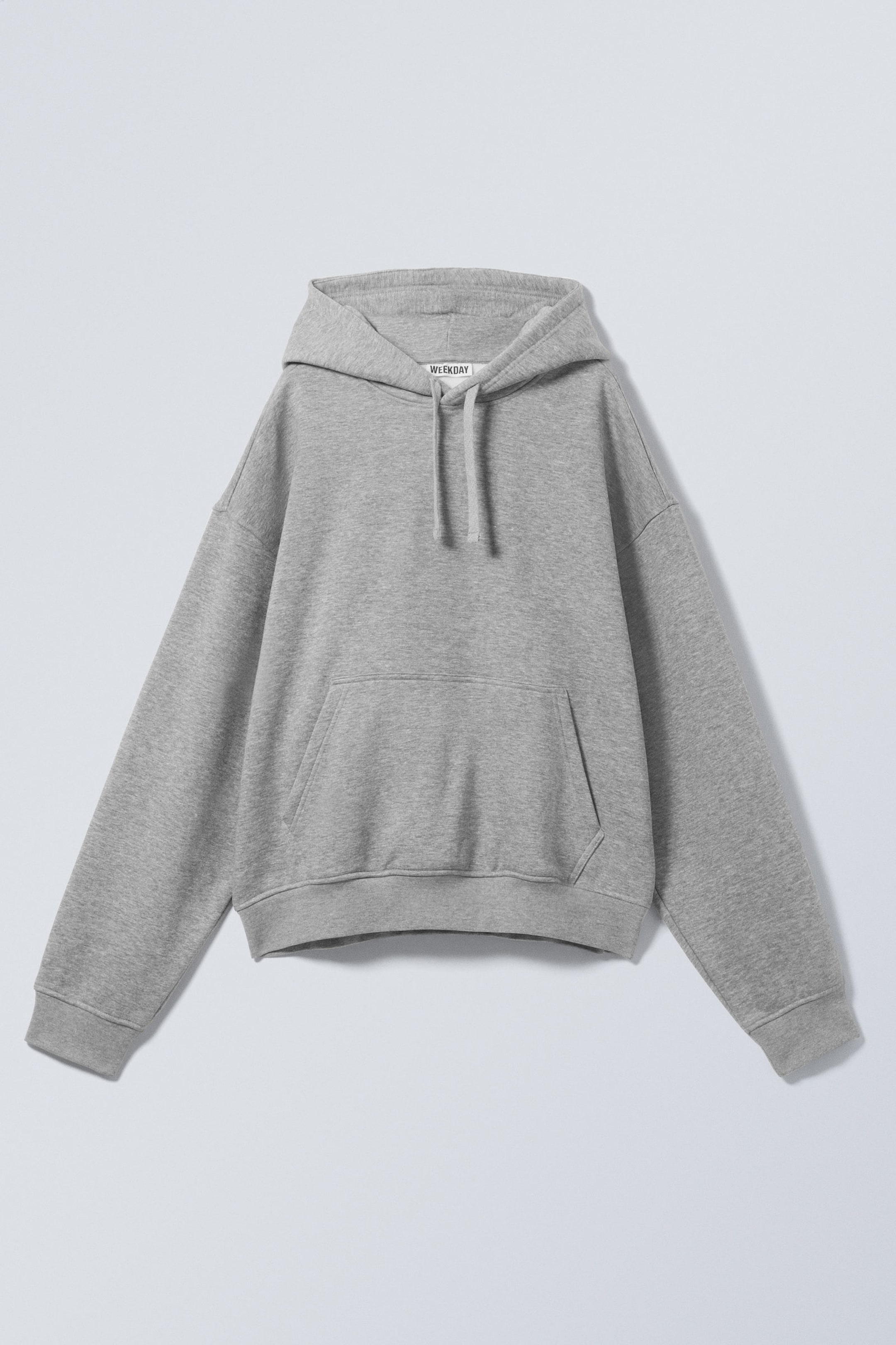 Grey Melange - Boxy Heavyweight Hoodie - 0